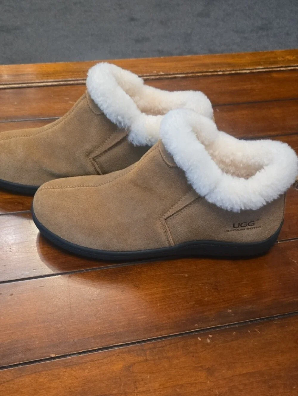 UGG Women's Chestnut Suede Shearling-Cuff Ankle Boots